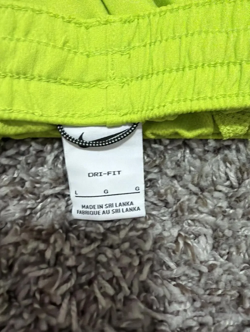 Nike Boys Yellow Neon Dri-Fit Athletic Shorts L